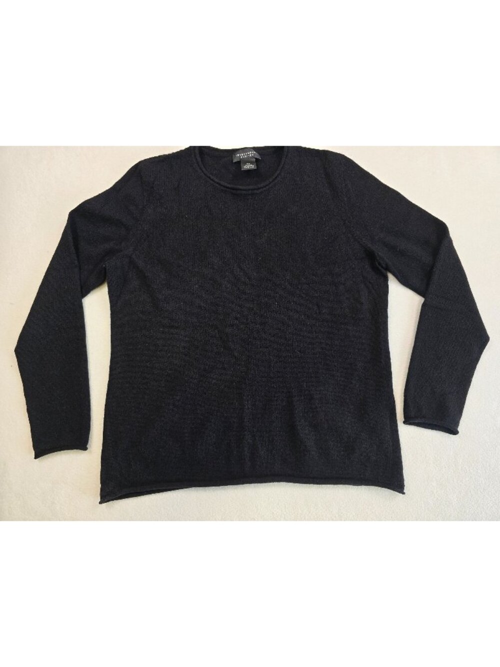 Investments PL Petites Black Wool Cashmere Sweater